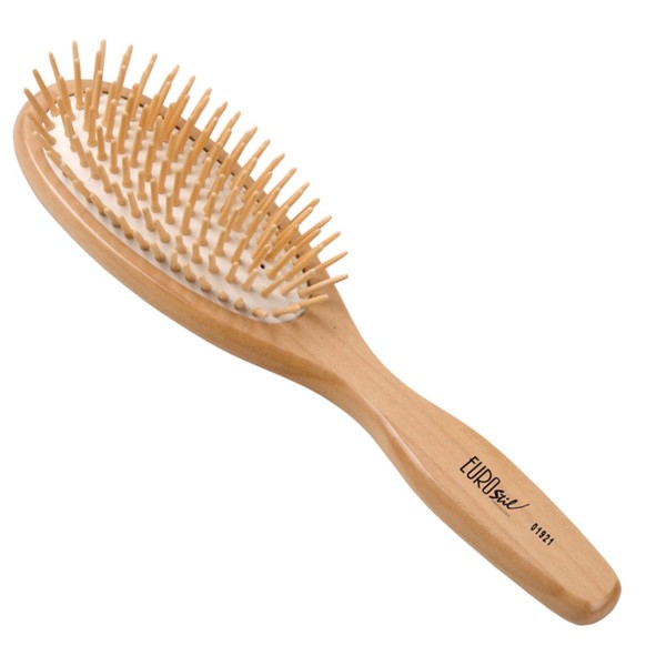 Eurostil fuelle ovalado grande cepillo mango madera 1un