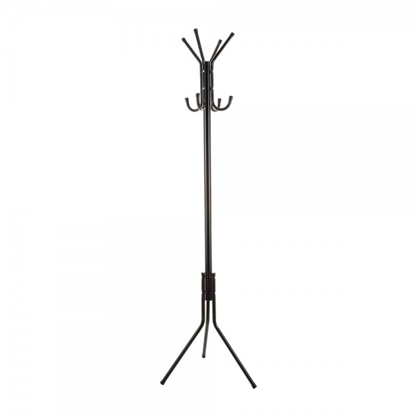 Perchero de pie con 8 colgadores negro 172 x 48 cm