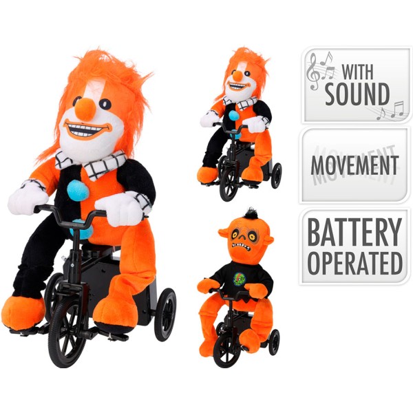 Figura de halloween en bicicleta, modelos variados