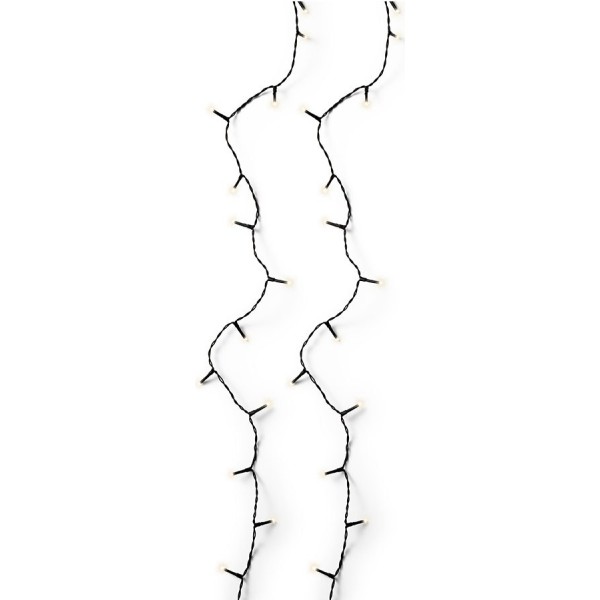 Guirnalda multifunción, uso exterior, basic, blanco cálido, cable negro, 120 leds, 9 m
